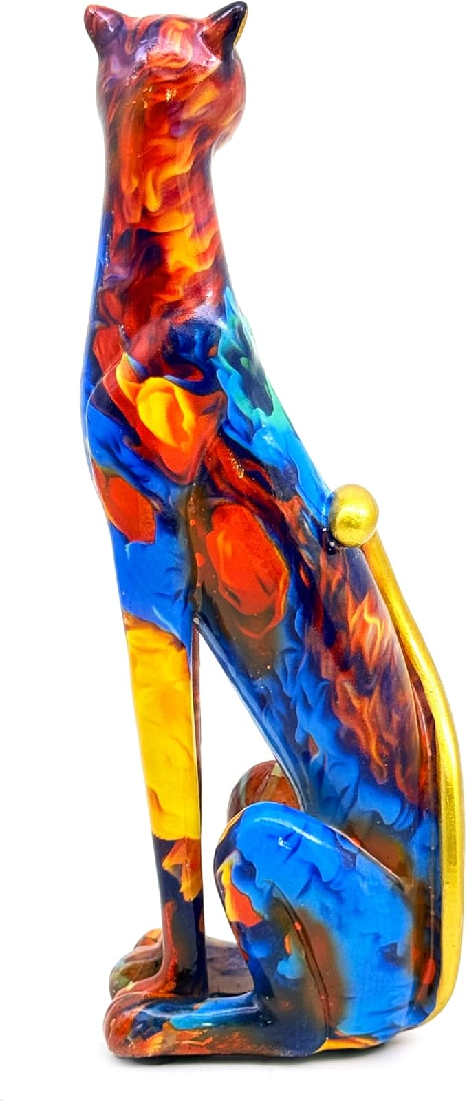 Colorful Leopard Statue Art Figurine Sculpture Collectible Gifts for Leopard Lover Office Home Decor Desk Accessories Decoration Garden Figurines Outdoor Decor (Color G)