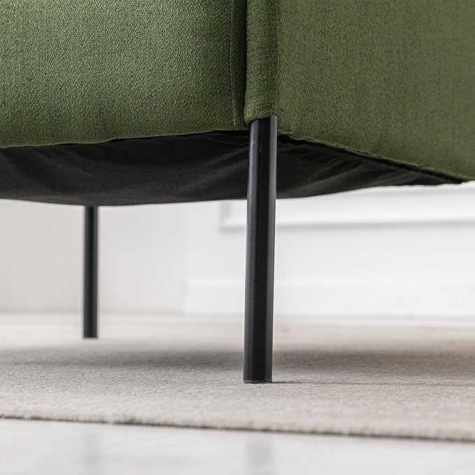 Kmax Accent Chair, Small Upholstered Living Room Chair with Back Cushion and Wide Seat for Small Speace Apartment Bedroom - Green