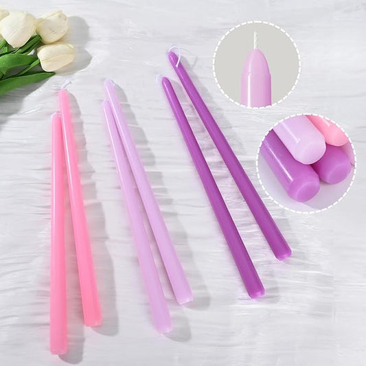 12 inch Tall Taper Candles Candle Sticks,Unscented Smokeless Candle for Candlesticks Advent Wedding Home Decor Dinner,6Pack