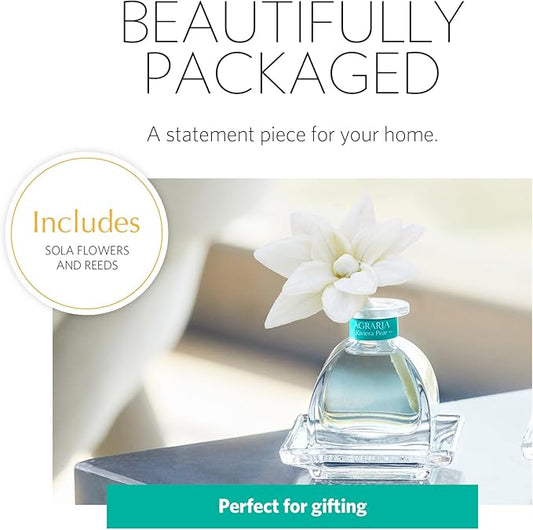 AGRARIA PetiteEssence Botanical Home Fragrance Gift Set, Hand Crafted Sola Flower Scented Oil Reed Diffuser for All Occasions