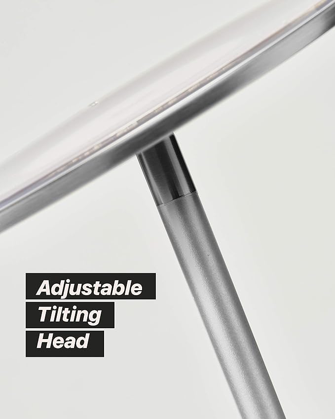 Brightech Sky LED Floor lamp, Torchiere Super Bright Floor Lamp for Living Rooms & Offices - Dimmable, Tall Standing Lamp for Bedroom Reading - Platinum Silver