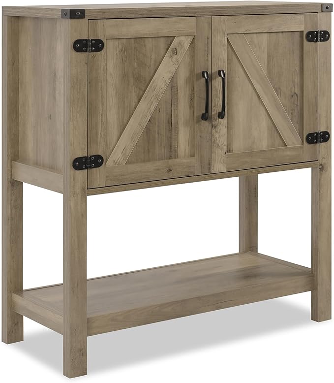 Sofa Table Console Table,Coffee Bar Cabinet,31.5 L x 13.8 D x 34.65 H Entryway Table with 2 Storage Cabinets,Farmhouse Foyer Table,Buffet Sideboard for Kitchen,Hallway (Rustic Brown)