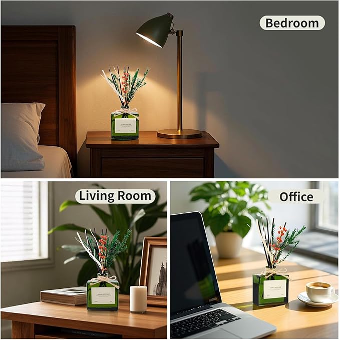 Reed Diffuser, 6.09oz Sweet Berry Scent Diffuser with Sticks & Dried Flowers, 120 Days Long Lasting Reed diffusers for Home, Elegant Fragrance for Bathroom Bedroom Office Decor, Air Fresh