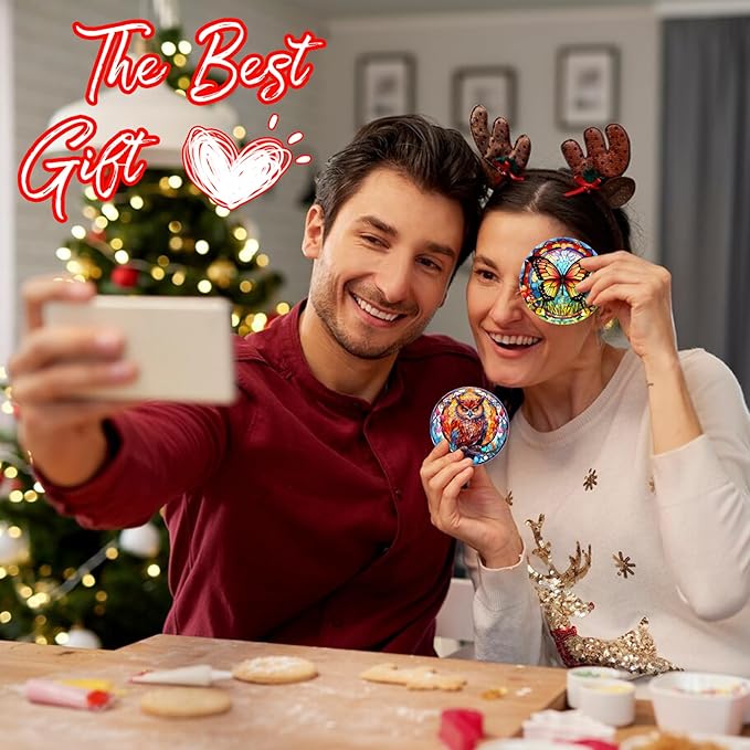 Christmas Tree Decorations Butterfly Ornament, Smooth Ceramic Christmas Tree Ornaments, Xmas Decorative Hanging Ornaments, Christmas Decor Indoor Home Party Gifts Souvenir Butterfly