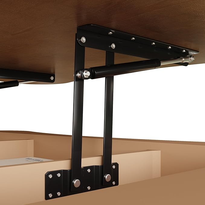 42.5" Lift Top Fluted Coffee Table with Hidden Storage Compartment, Modern Cloud-Shaped Wooden Center Table Cocktail Tea Table with Curved Safety Corners and Adjustable Height, Walnut