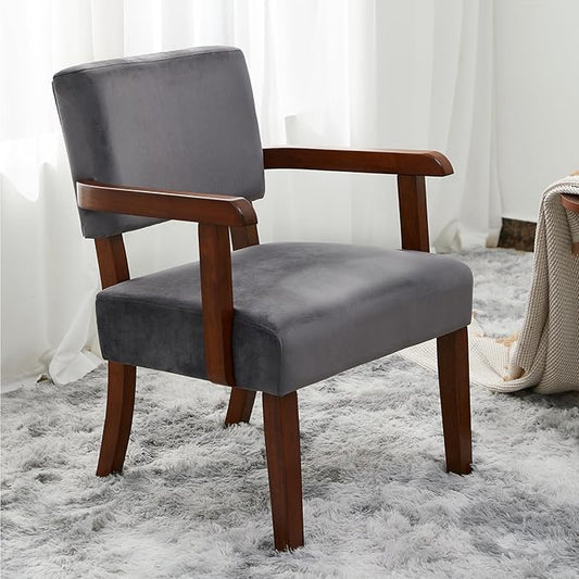 Modern Accent Chair, Upholstered Living Room Chairs with Wood Frame, Oversized Reading Armchair for Bedroom Waiting Room