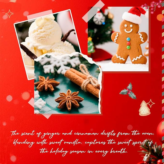 Reed Diffuser Set, Gingerbread Joy Christmas Oil Diffuser with Sticks, Home Fragrance Reed Diffuser for Bathroom Office Shelf Decor, Scented Room Fresheners, Holiday Ideal Gift 6.7 Fl.Oz