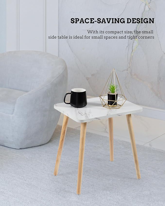 FORAOFUR End Table Set of 2, Modern Wooden Side Table for Living Room, Bedroom