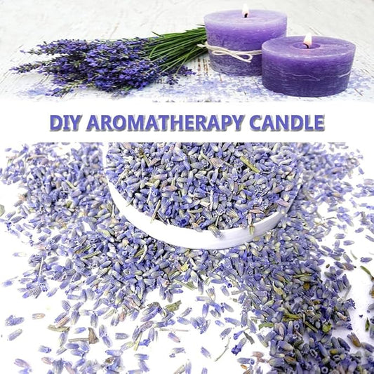 Dried Lavender Flowers, Natural Flowers Buds, Fragrant Lavender Bulk for Drawers and Closets, Wholesale Dried Flowers for Soap, Candle, Sachets and DIY (2 Pound)