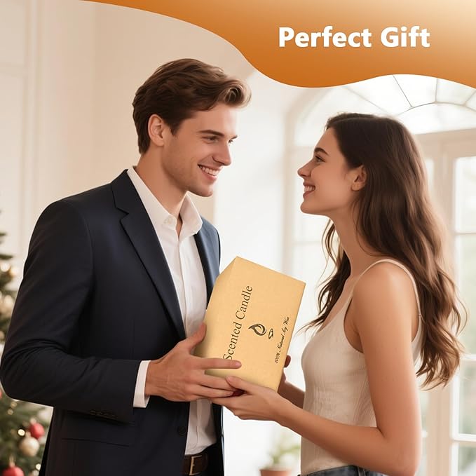 Candles 2 Pack, Candles for Home Scented, Aromatherapy Candle Gift Set for Women Soy Wax Long Lasting Amber Jar Candles for Birthday Housewarming Mother's Valentine Day(Vanilla & Lavender)