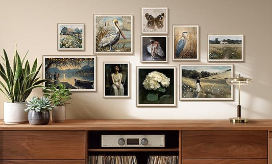 YUEYARIT Framed wall art, vintage wall decor, modern farmhouse style decor, canvas printed pictures, suitable for gifts, cottagecore bedroom, bathroom, living room, and office artwork.