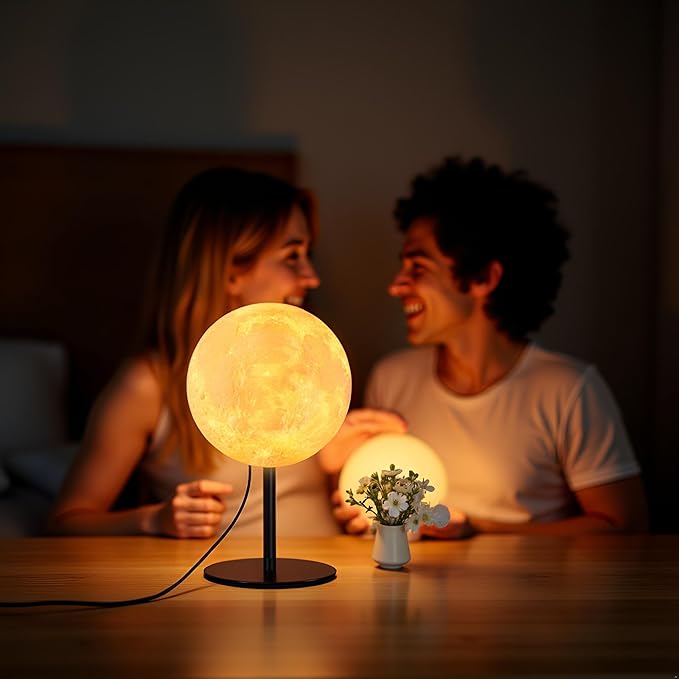 Moon Lamp Christmas Gifts for Kids Boys Girls Teens, Dimmable Small Table Lamp for Bedroom with 30 Modes, Night Light Bedside Lamps for Night Stands, Desk Lamp for Living Room, Office, Dorm, Kids Room