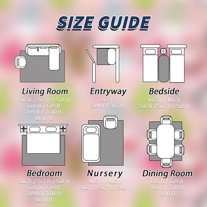 Pink Christmas Rug Indoor - 6x9 Rug, Kids Santa Snowman Living Room Rugs, Pink Christmas Bedroom Rugs, Xmas Tree Candy Cane Carpet, Cartoon Reindeer Home Decor & Gifts