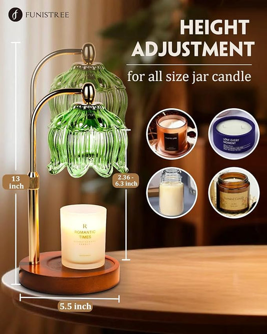 Candle Warmer Lamp with Timer Dimmable, Adjustable Height, Birthday Gifts for Women Mom, House Warming Gifts New Home Room Decor, Christmas Gifts,Wax Warmer Lamp for Jar Candles with 2 Bulbs