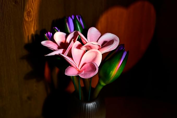 10pcs Pink Flowers PU Real Touch Flowers Hawaiian Plumeria Tropical Artificial Flowers for DIY Floral Gifts Wedding Home Office Table Decor Farmhouse Table Centerpiece Decorations