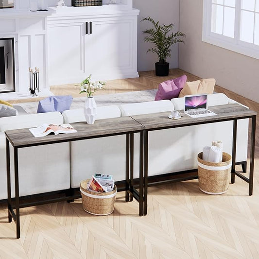 39.4” Console Table, Hallway Entrance Table Sofa Table Behind Couch, for Living Room, Entryway, Easy Assembly, Accent Table, Grey