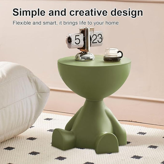 Mini Circle Side Table, Small Modern Bowl-Shaped Coffee Table, Sofa End Table Nightstand, Modern Bedside Home Decor for Living Room, Bedroom,Living Room (Green)