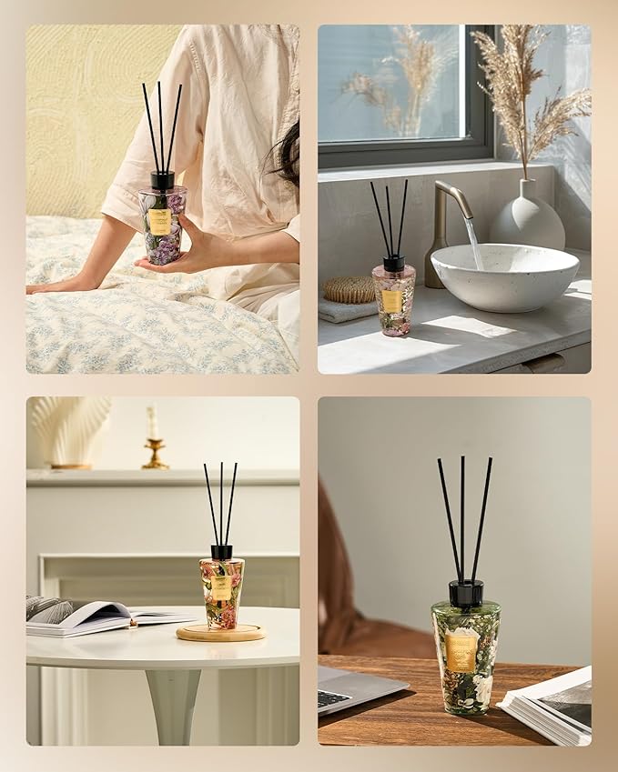 M&SENSE Eucalyptus Sage Reed Diffuser Set - 8.79fl oz Home Fragrance Non-Toxic Natural Essential Oil Diffuser with Sticks, Air Freshner Gifts for Home Fragrance Decor