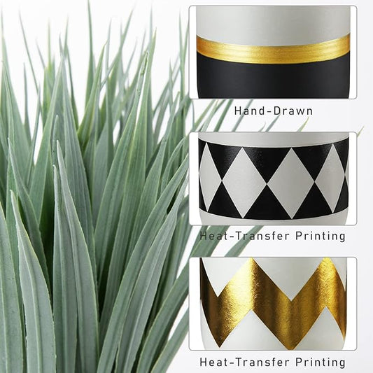 Artificial Plants Small Faux Plant Decor Fake Potted Plant Faux Plants in Pots Fake Grass Pot for Home Table Office Desk Room Bathroom House Indoor Decorative Gifts