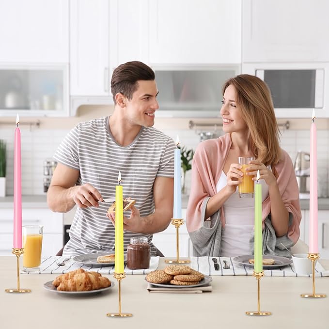 12 Inch Taper Candles, Smokeless Dripless Long Candles - Unscented Decorative Dinner Candles for Home, Wedding, Party, Table Decor, and Holiday Celebrations (6-Pack Assorted Colors B)