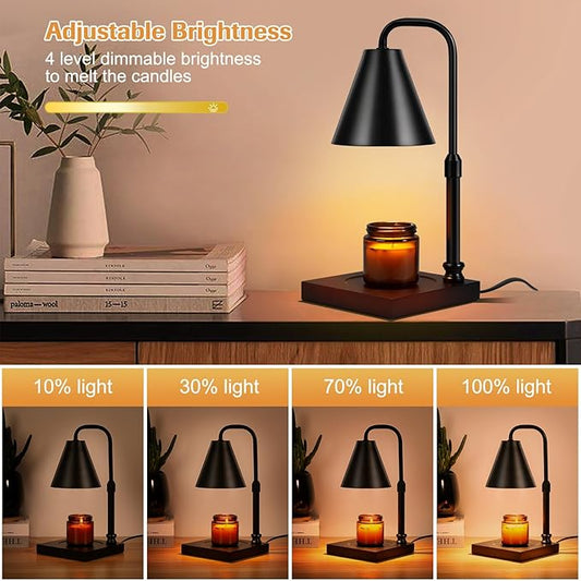 Candle Warmer Lamp with Dimmer, Adjustable Height Metal Candle Wax Warmer Warming Lamp 2/4/8H Timer for Scented Candles for Housewarming Bedroom Home Decor Mom Women Men Family