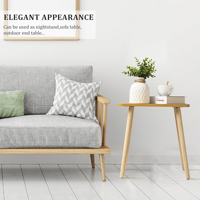 FORAOFUR End Tables Living Room Set of 2, Side Tables for Small Spaces, Modern Side Table Accent Tables with Wooden Legs for Living Room, Bedroom, Easy Assembly