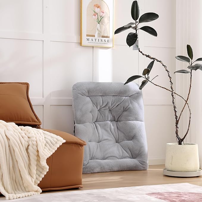 Comfy Folded Chair, Soft Faux Fur Oversized Folding Accent Chair, Flexible Lounge Lazy Chair for Adults Kids, Metal Frame Moon Chair for Dorm Room, Bedroom, Living Room