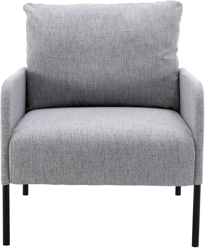 Kmax Fabric Single Sofa Couch Modern Accent Chair for Living Room Small Space, Apartment, Bedroom, Dorm, Office - Grey