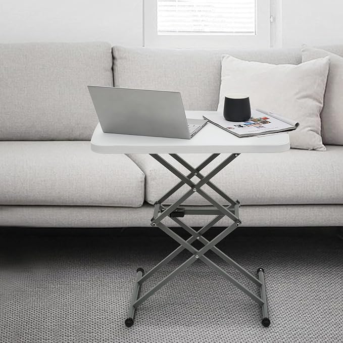 Athena Collection Folding TV Tray Table Couch Table with 5 Height Adjustable, Portable Small Folding Table Dinner Tray Laptop Table for Living Room Small Space for Eating on Bed Sofa Couch
