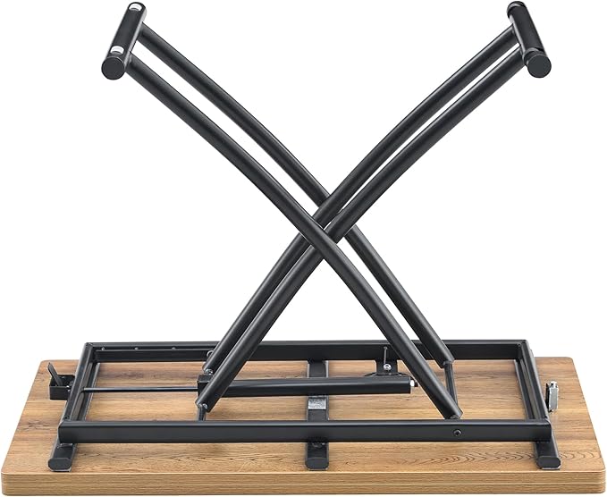 4 in 1 Folding Dining Table with Adjustable Lift Top & Wheels, Multi-Function Coffee Table to Dining Table for Apartments, Kitchens, Living Rooms, Scratch-Resistant & Easy Assembly