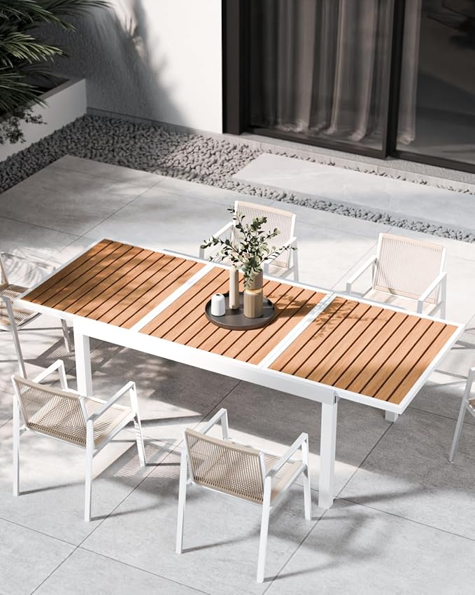 ZANDOR Outdoor Patio Dining Chairs Set of 2,Aluminum Patio Dining Chairs with Armrests, All-Weather Furniture for Lawn,Garden,Yard, Poolside and Indoor,White