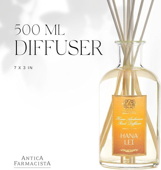 Antica Farmacista Home Ambiance Diffuser - Long-Lasting Reed Scent Diffuser - Luxury Room Freshener Gift - Hana Lei, 16.9 fl oz