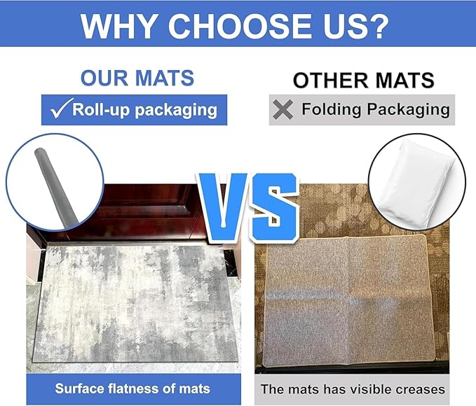 Ultra Thin Door Mat Indoor Entrance, 1/10 in Thin Door Mats for Inside Entry, Non-Slip Rubber Backing Washable Doormat, Fade Resistant, Absorbent, Low Profile Dirt Trapper, 47"X24",Grey