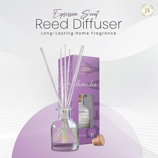 Brooklyn Fragrance Co. Aroma Diffuser - Long Lasting Premium Fragrance - Air freshener for Home Lavender scents - Fragrance Diffuser for a Large Room - 100ML