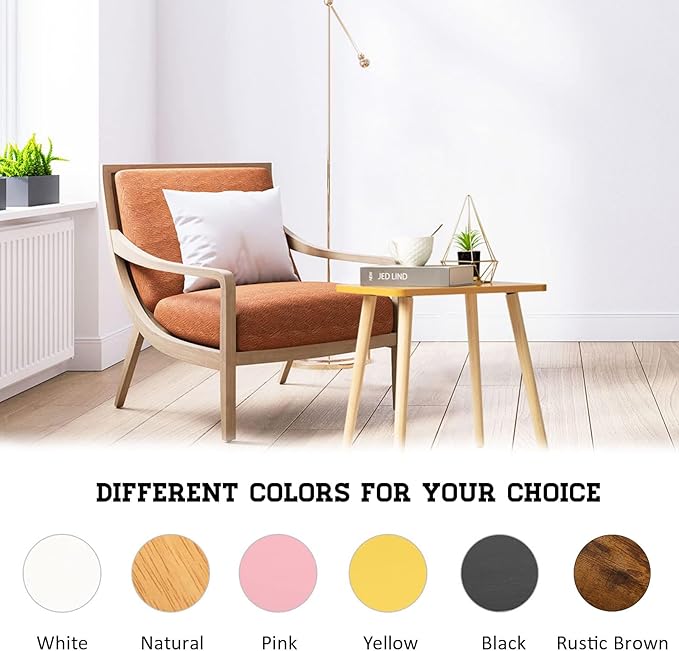 FORAOFUR Side Table, Modern End Table, Wooden Small for Living Room, Bedroom and Balcony, Rectangular Accent Table Home Decor, Easy Assembly