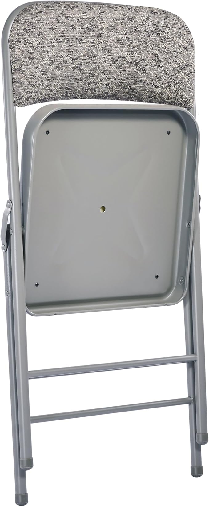 Amazing for less Pack of 2 (Fabric/Vinyl) Steel Frame Metal Foam Padded Folding Chairs (Black, Gray, White) (2-Pack - Fabric Gray)