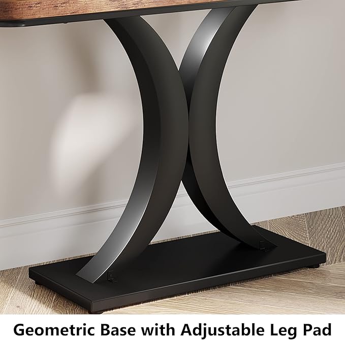 LITTLE TREE Industrial Entryway Console Table, Compact Foyer Hallway Accent Table for Small Space