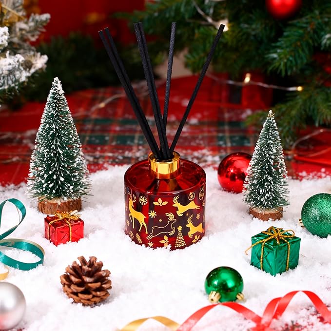 Reed Diffuser Set, Gingerbread Joy Christmas Oil Diffuser with Sticks, Home Fragrance Reed Diffuser for Bathroom Office Shelf Decor, Scented Room Fresheners, Holiday Ideal Gift 6.7 Fl.Oz