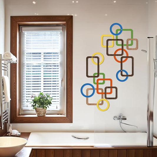 2 Pcs Metal Abstract Wall Decor, Minimalist Lines Wall Hanging Art Painting, Modern Geometric Black Wall Sculpture Suitable for Home Office, Hotel Living Room, Bedroom and other Home Decoration