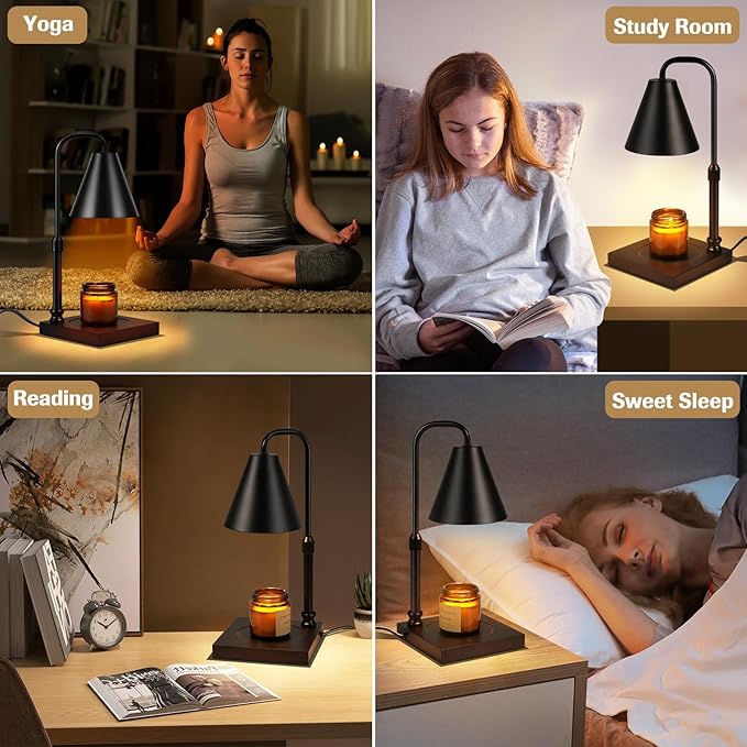 Candle Warmer Lamp with Dimmer, Adjustable Height Metal Candle Wax Warmer Warming Lamp 2/4/8H Timer for Scented Candles for Housewarming Bedroom Home Decor Mom Women Men Family