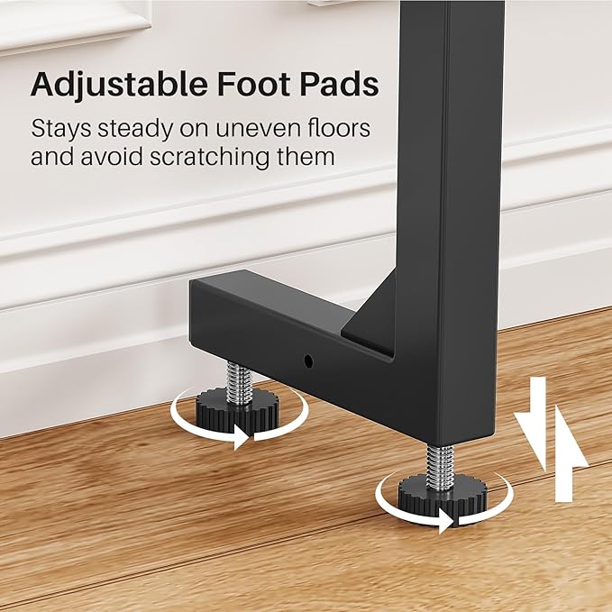 Kitstorack 2-Pack Narrow Console Table with Adjustable Height (25"-33") & 2 Power Outlets, Skinny Behind Couch Table, 79" Long x 5.9" Wide Sofa Side Table for Living Room, Rustic Brown