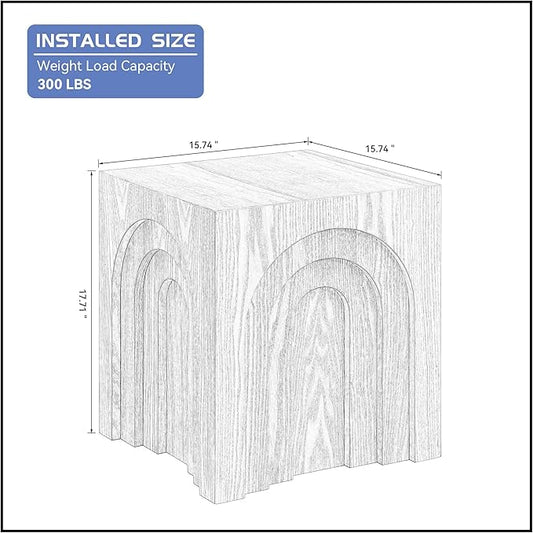 15.74'' Square Coffee Table for Living Room, Minimalist Coffee Table Modern Coffee Table, Tea Table Side Table End Table Small Coffee Table Accent Table Bedside Table for Apartment Office,White