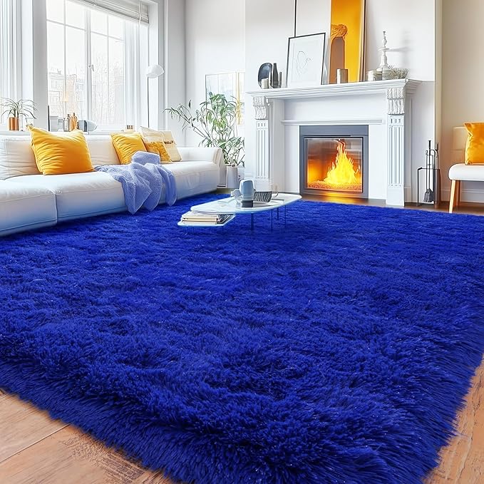 Rugs for Living Room 6x9, Soft Shaggy Modern Shag Area Rug for Bedroom, Upgrade Non-Slip Plush Fluffy Carpet for Kids Boys Girls Room Home Decor Aesthetic, Royal Blue