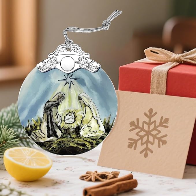 Stained Glass Nativity Ornament, Religious Christmas Ornaments, Christmas Decorations for Tree, Holiday Ornament, Christian Gifts, Religious Gifts, Gift Ideas & Xmas Gift