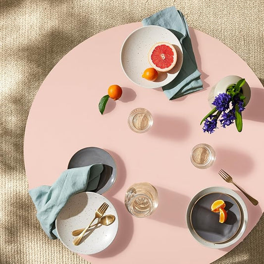 Best Choice Products Round 35.5in Dining Table for 4 w/Sturdy Wood Finish Steel Legs, Mid Century Modern, Space-Saving, Small Space Circle Dinette for Home, Kitchen, Apartment - Pink