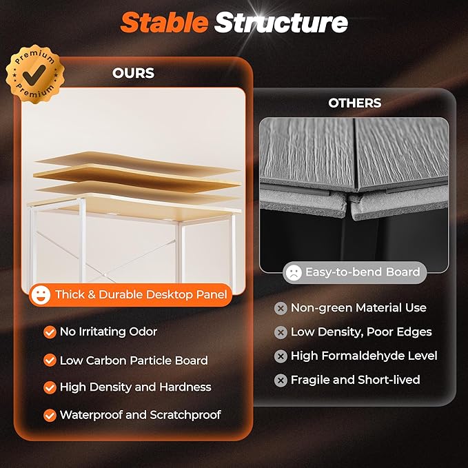 Huuger Folding Desk for Small Spaces, 39.3 Inch Foldable Computer Table, for Home Office, Study, Bedroom, Dorm, Space Saving, Small Writing Work Office Computer Desk, Easy to Fold, Oak