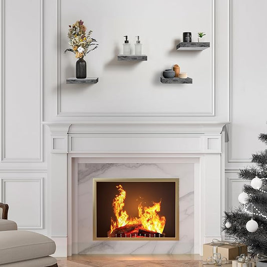 Sorbus Square Floating Shelf for Wall - 4 Small Shelves with Invisible Mounting Brackets for Living Room Decor, Bedroom, Bathroom Decor, Home & Kitchen - 9" Wall Shelf to Display Photos Trophies