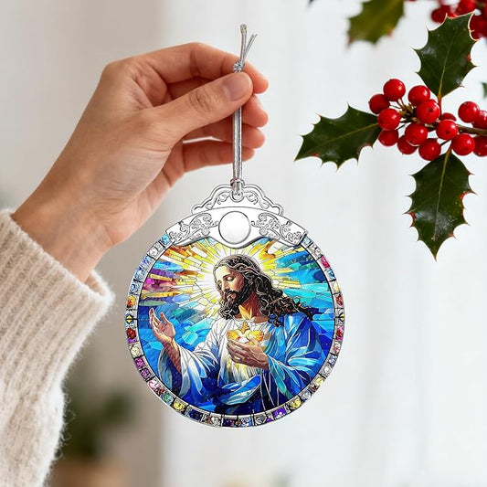 Jesus Christ Ornament, Christmas Ornament, Christmas Decoration, Religious Holiday Decor, Gifts for Christian, Religious Gifts, Gift Exchange, Gift Idea - Pattern A