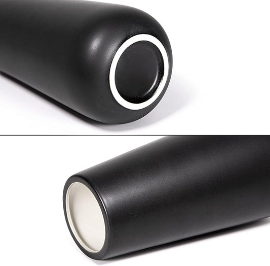 D'vine Dev 11 Inch Ceramic Flower Vase Matte Finishing, Minimalist Design for Home Décor, Bedroom, Living Room, Centerpieces, Office, Ebony Black, VS-XH-E-2