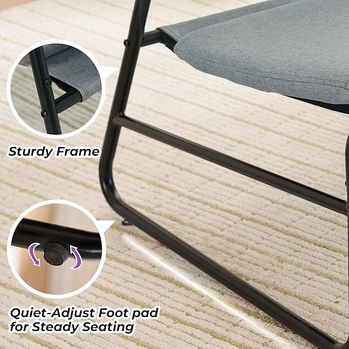 DAICO Modern Accent Chair Comfy Living Room Chair Armless Sling Accent Chairs Upholstered Side Sitting Chairs with Metal Frame for Office Reception Reading Bedroom Waiting Room, Grey